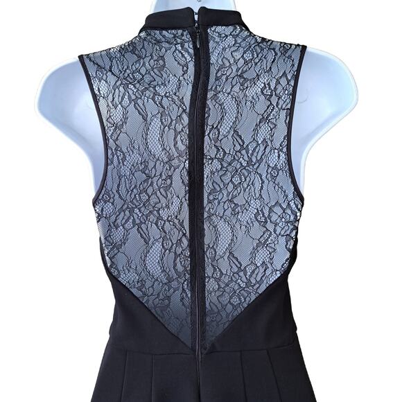 Tufi Duek Little Black Mini Dress Lace Back Sleeveless XS Cocktail Party - Picture 6 of 10